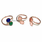 14K Rose gold filled open blank ring with bezel cups 6 mm for gluing, base ring, Gold filled, Jewelry making, 14K rose gold filled - 1 piece