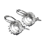 8 mm size 925 sterling silver blank earrings with bezel cup, earring, bezel cup, base earrings, Setting, Jewelry making - 1 pair (2 piece)