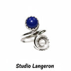 925 sterling silver open blank ring with two bezel cups size 8 mm, base ring, jewelry making, Setting, Bezel cup, silver ring - 1 piece