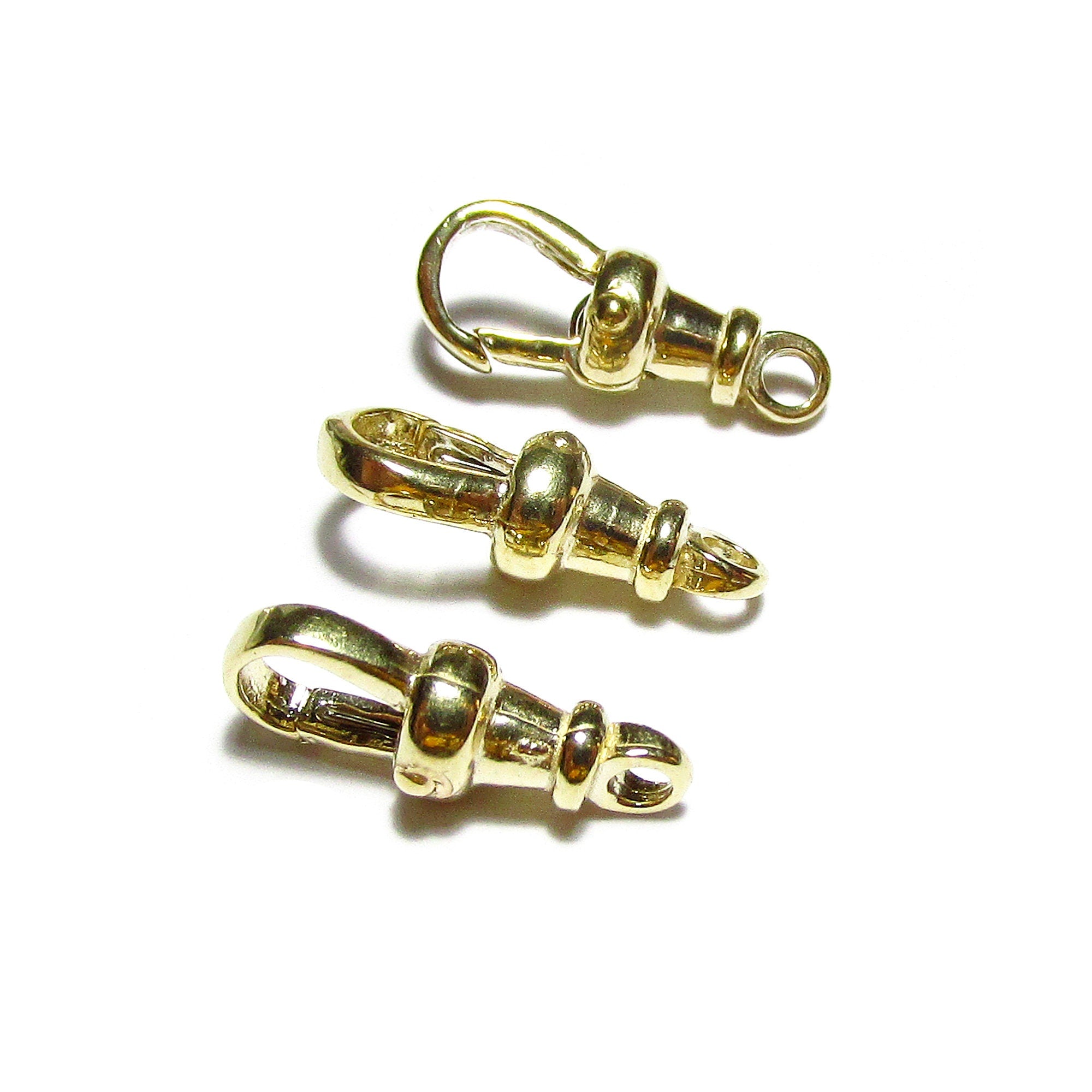 1 piece 14K Yellow solid Gold Albert clasp 13mm Fixed Top Closed loop, Albert clasp, 14K Solid gold, Jewelry making