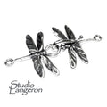 925 Sterling Silver Hook Eye Dragonfly Clasps, Silver clasp, Jewelry making, Hook eye clasp, Sterling silver, Dragonfly clasp - 1 piece