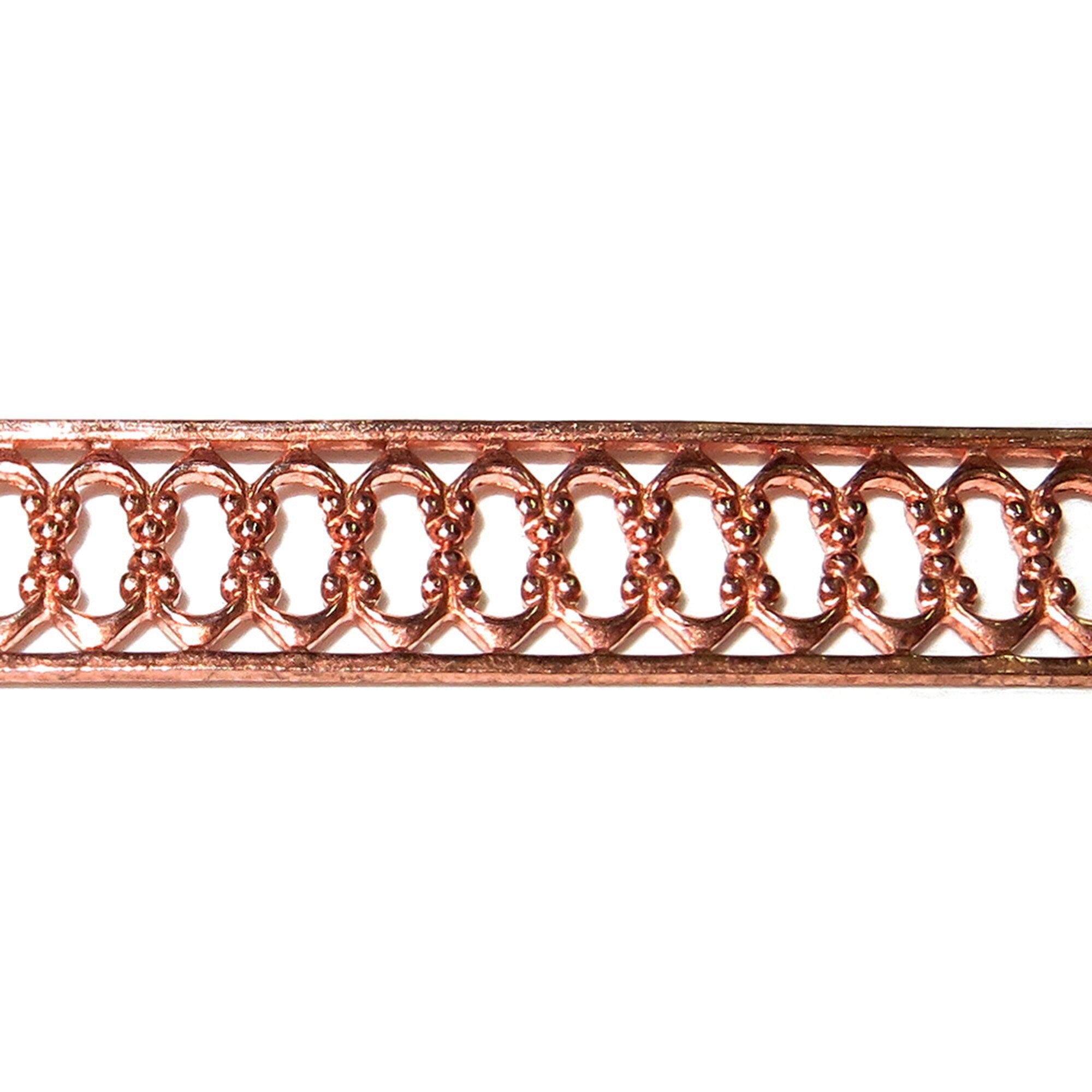 Natural Copper Bezel wire, Gallery wire, Gallery ribbon, Gallery pattern, Natural Copper, Setting, Wire, Jewelry making  - 4 inch (10 cm)