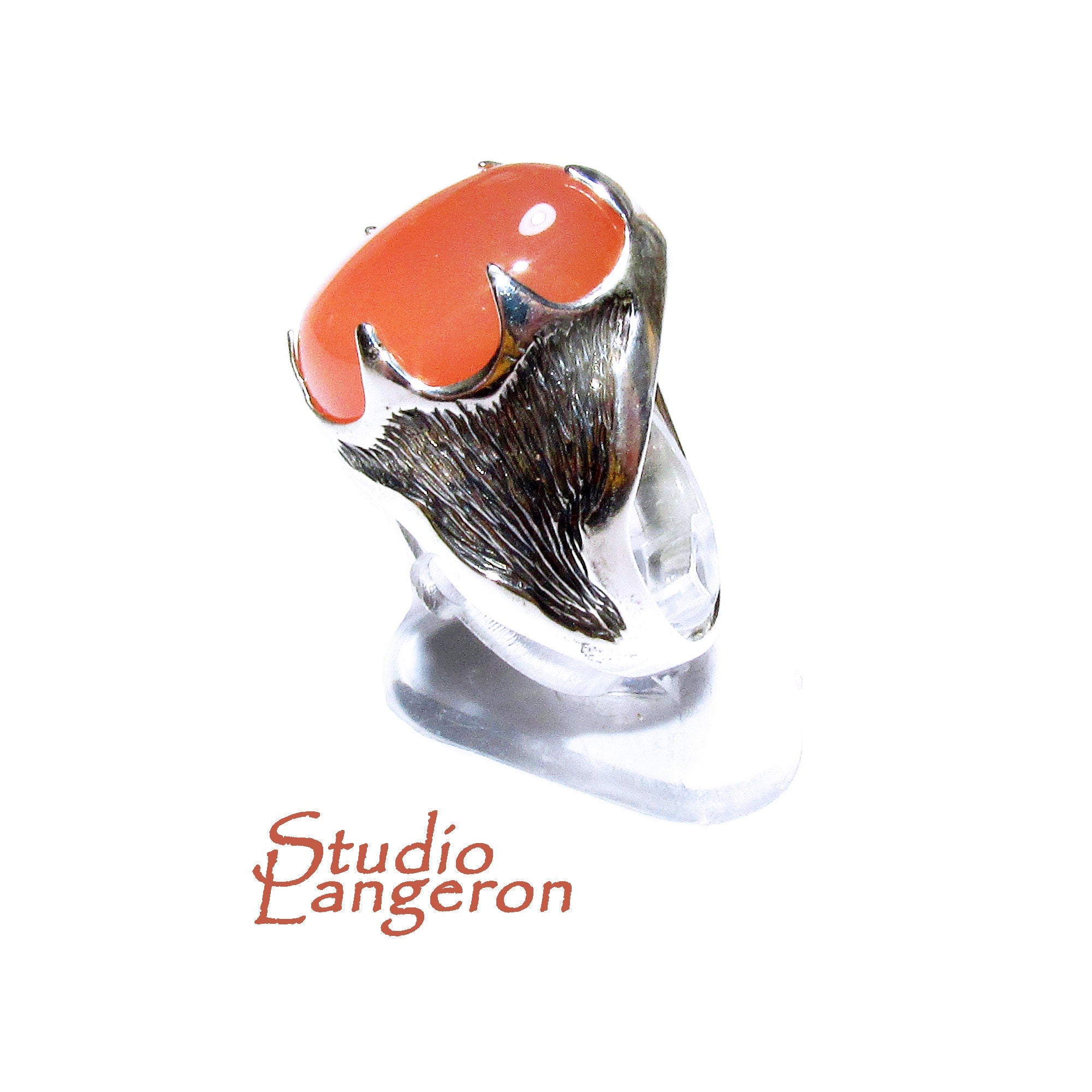 Statement Chalcedony ring 925 sterling silver size 7 1/2, Handmade ring, single copy, 925 sterling silver, Natural Chalcedony, gemstone