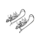 925 sterling silver blank earrings with oval bezel cup size 8x10-10x14mm, model 1231, Jewelry making, Setting, bezel cup - 1 pair (2 pieces)