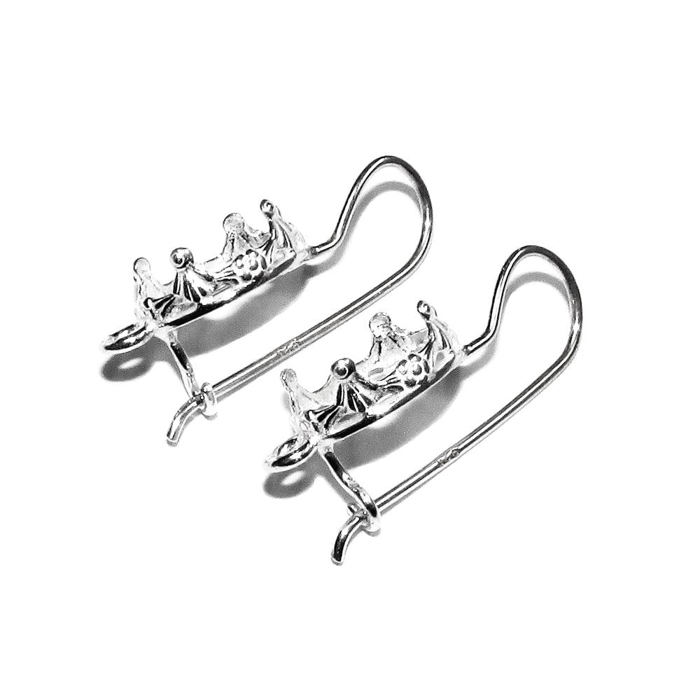 925 sterling silver blank earrings with oval bezel cup size 8x10-10x14mm, model 1231, Jewelry making, Setting, bezel cup - 1 pair (2 pieces)
