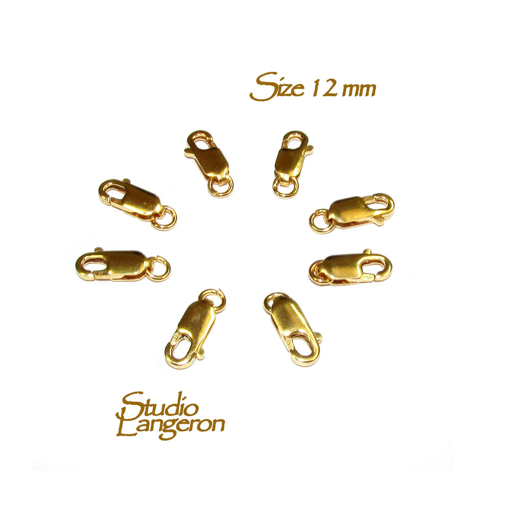 12 mm 14K Yellow Gold Filled Oval Lobster Clasp with open ring, Clasp, Gold Filled Clasps, Jewelry making, Lobster clasps - 1 piece