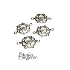 925 Sterling Silver 6mm Round Link Cabochon Component Mounting, connector link silver, base bracelet, bezel cup, Jewelry making - 1 piece
