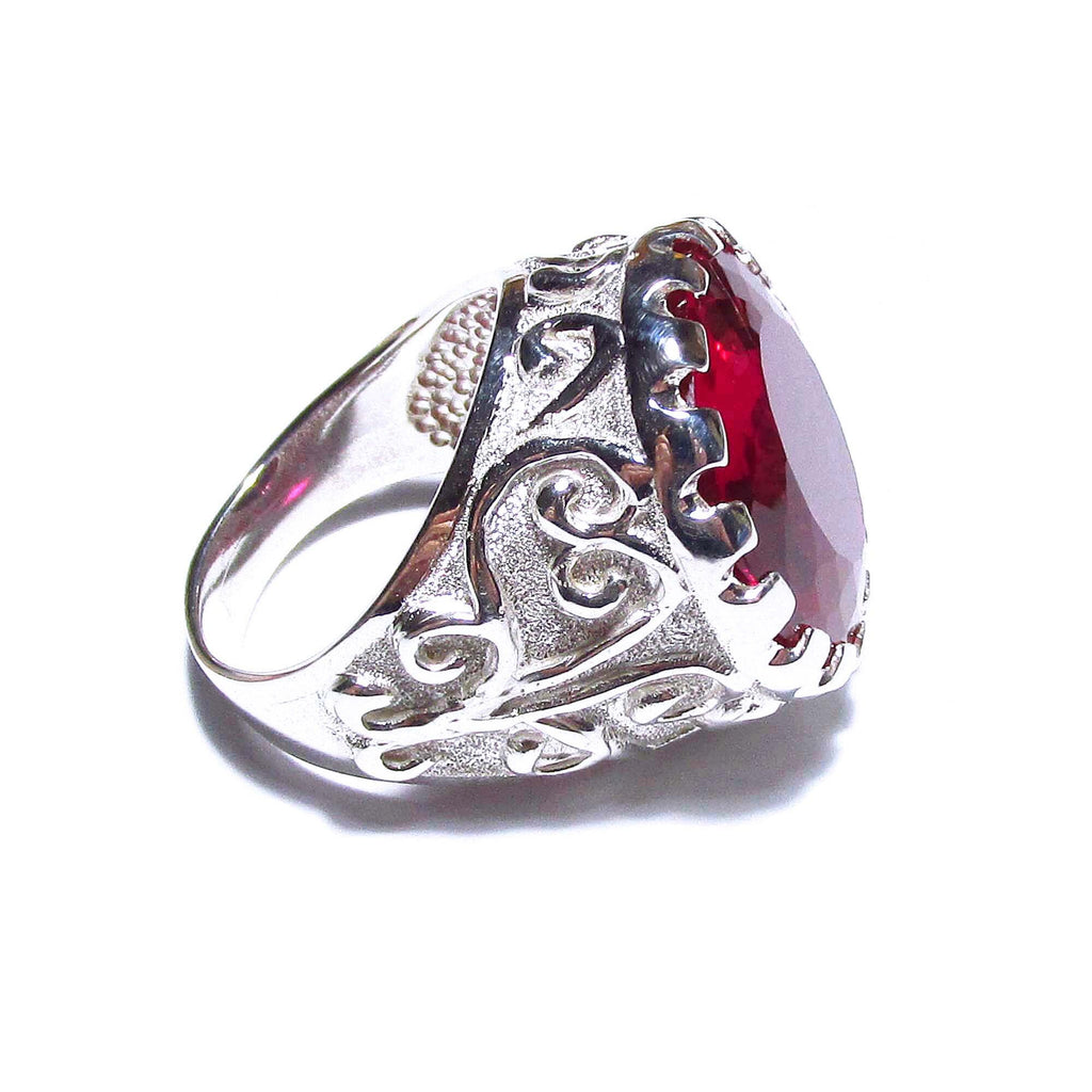 Statement Red topaz ring 925 sterling silver size 8 1/2, Handmade ring, single copy, Red topaz, silver ring, gemstone, Red topaz ring