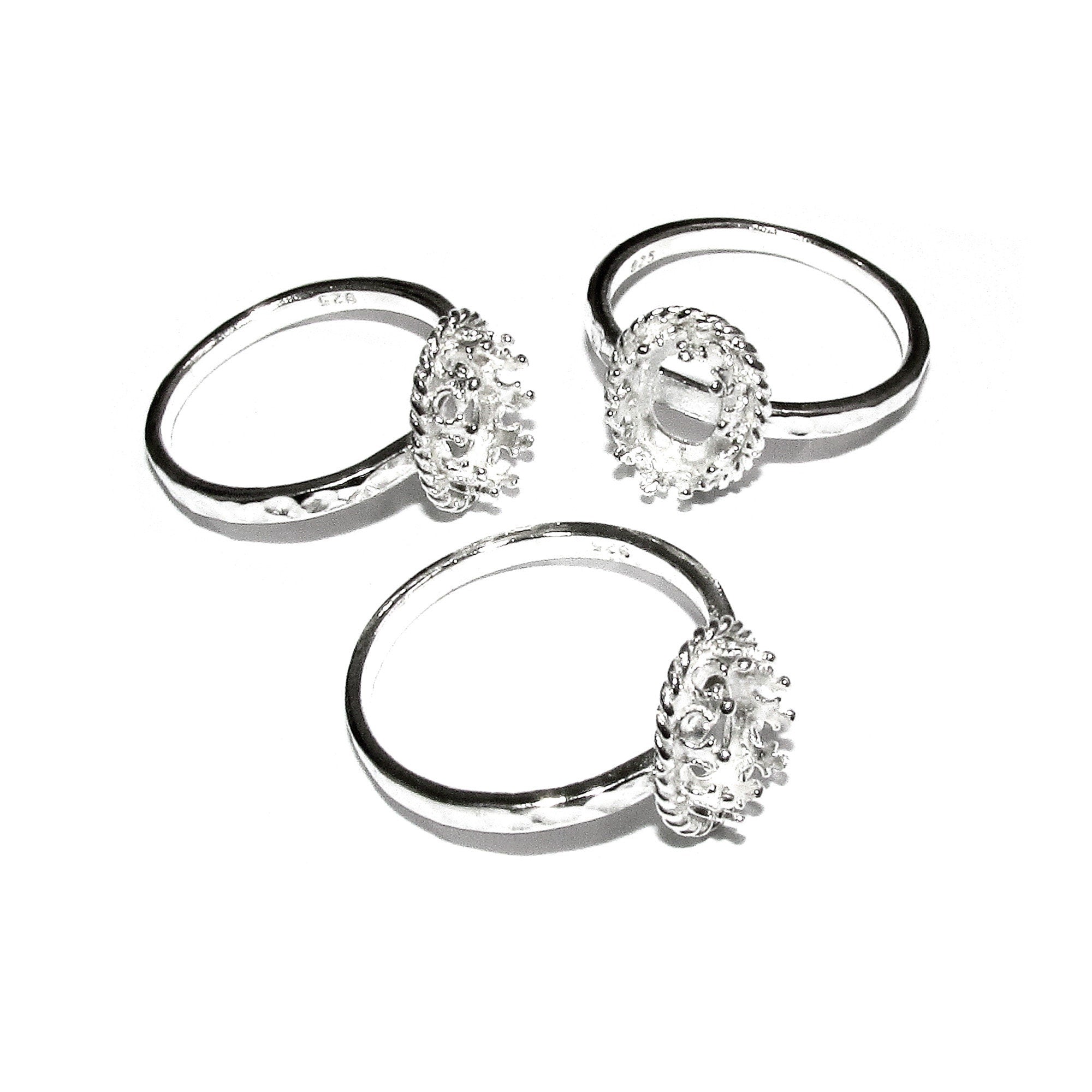 6x8 mm 925 sterling silver blank ring with bezel cup size 5, 6, 7, 8, 9, bezel cup, Setting, blank ring, Jewelry making - 1 piece