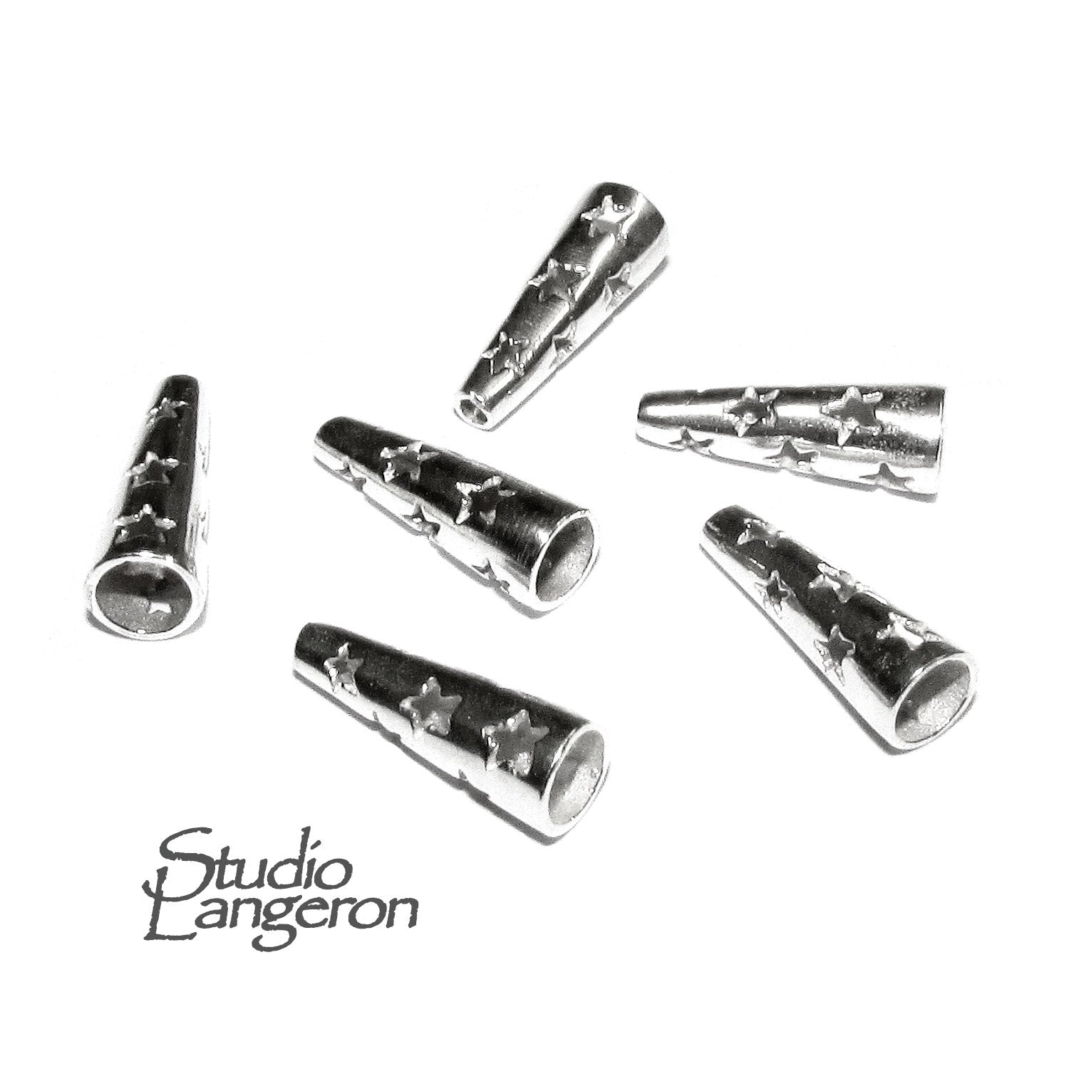 925 Sterling silver Small Bead Cones, Beading, Bead cone, Sterling silver, Jewelry making, Lariat, End caps, Silver cone - 1 pair (2 pieces)