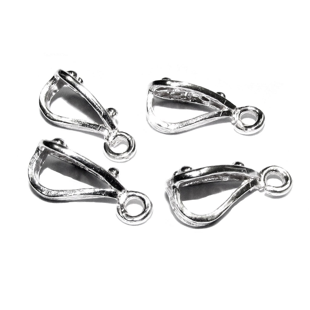 925 Sterling silver decorative Pendant Bails with open loop, Silver Bail, Bail finding, bail for pendant, Jewelry making - 1 piece