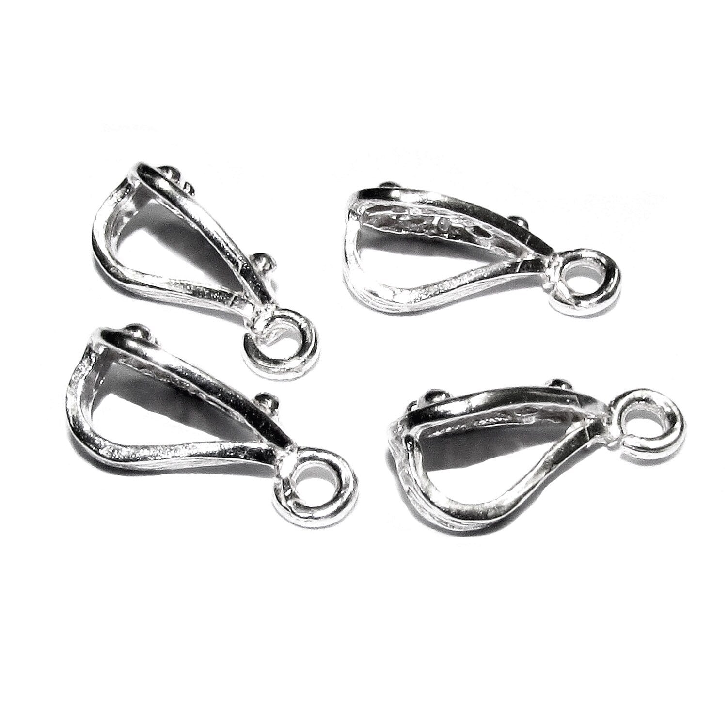 925 Sterling silver decorative Pendant Bails with open loop, Silver Bail, Bail finding, bail for pendant, Jewelry making - 1 piece