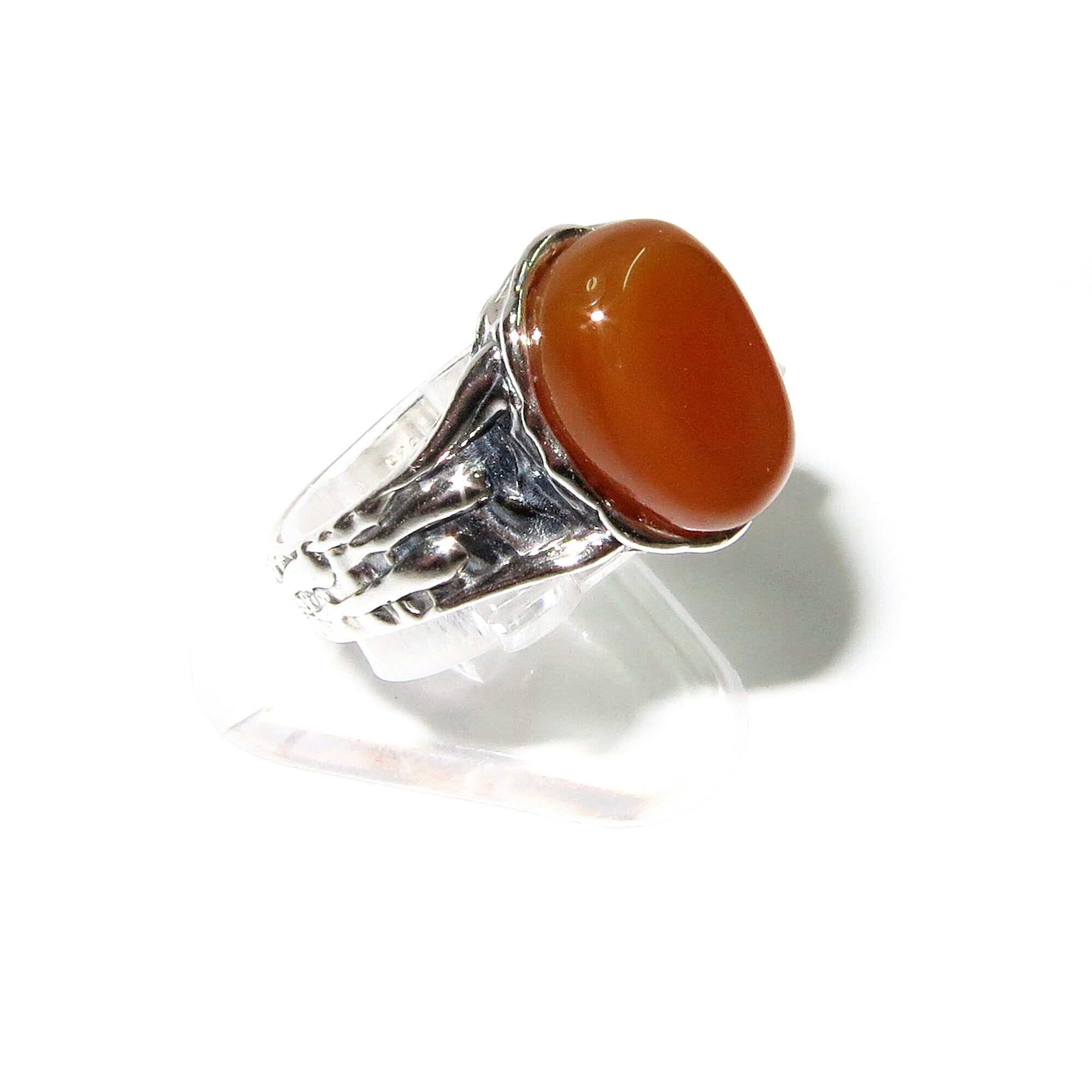Statement Natural opal ring 925 sterling silver size 6 1/2, Handmade ring, single copy, sterling silver, Orange opal, silver ring, gemstone