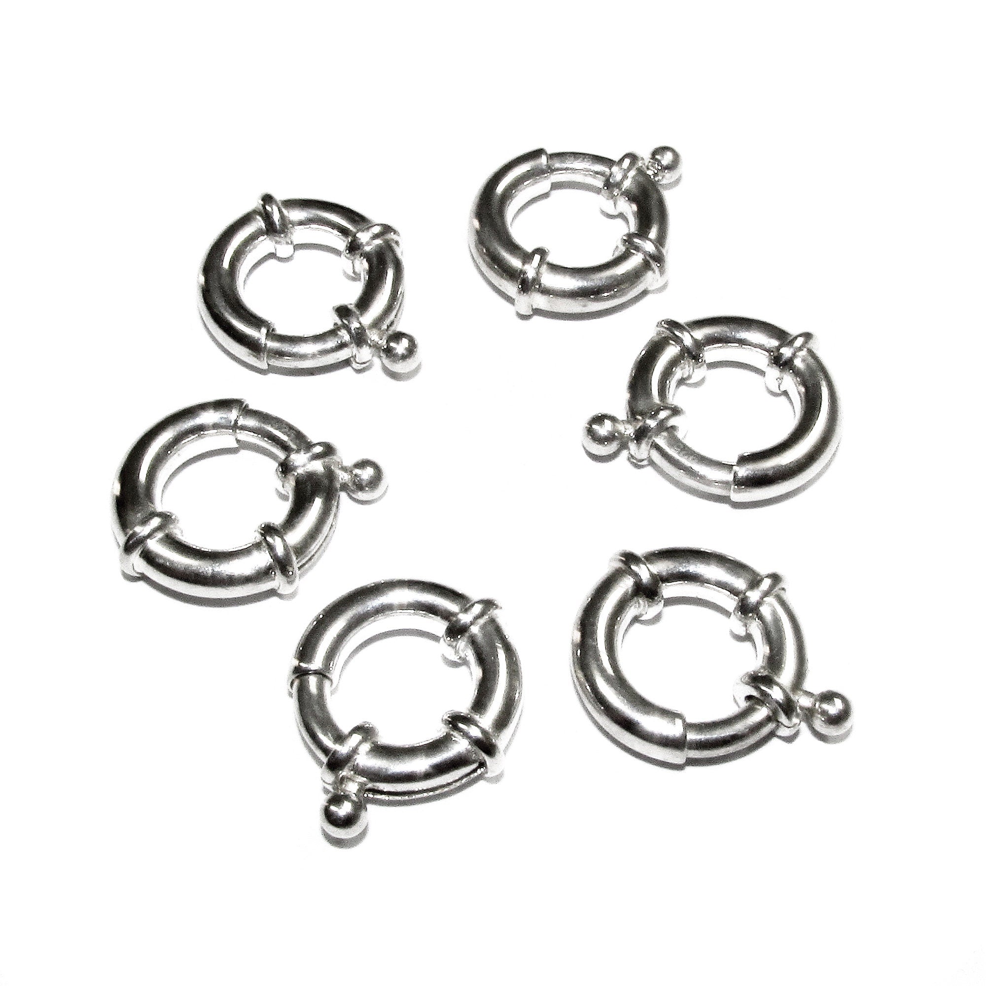 925 Sterling Silver Spring ring Clasps sizes 16 mm, Spring ring clasp, Jewelry making, Sterling silver, 925 Silver clasp, Clasp - 1 piece