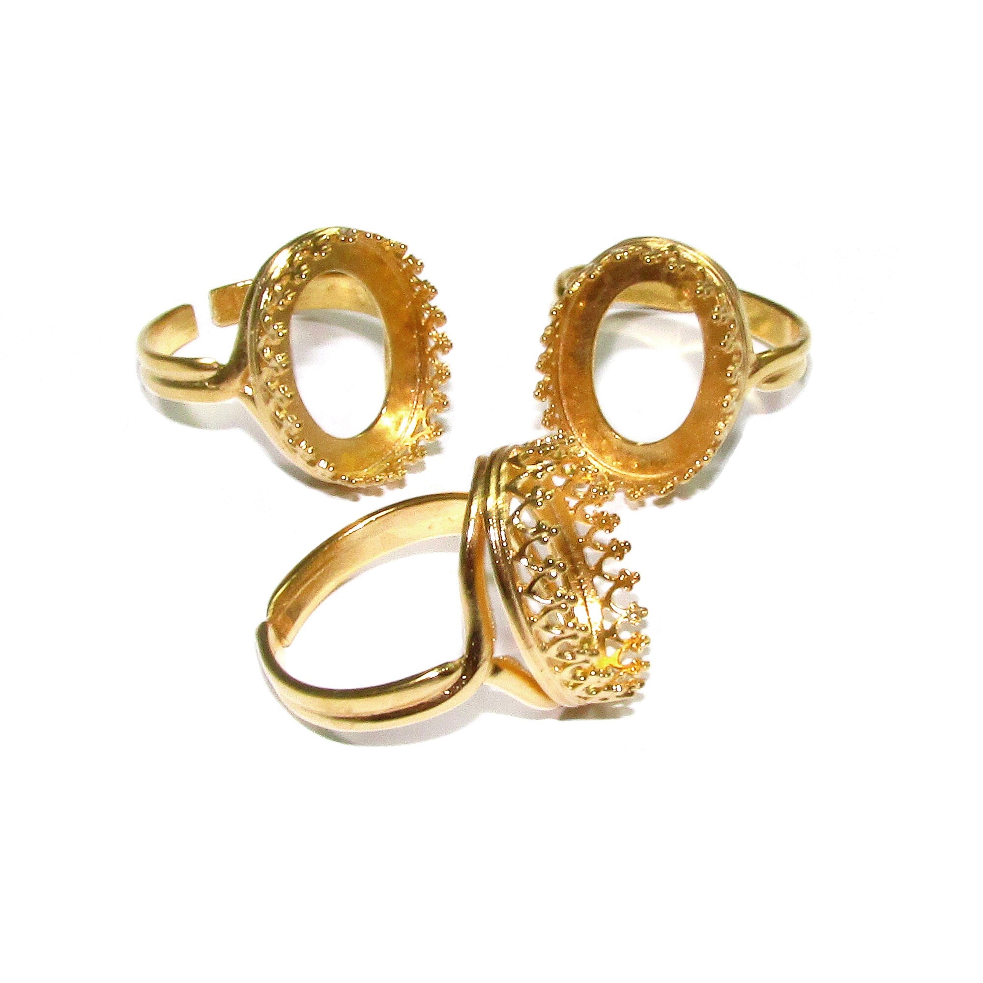 14K Yellow gold filled open blank ring with oval bezel cup 12x16 mm, Base ring, ring gold filled, Jewelry making, 14K gold filled - 1 piece