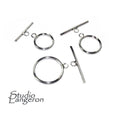 925 Sterling Silver Toggle Clasps sizes 13, 15, 18 mm, Toggle clasp, Clasp, Jewelry making, 925 sterling silver, Silver clasp - 1 piece