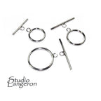 925 Sterling Silver Toggle Clasps sizes 13, 15, 18 mm, Toggle clasp, Clasp, Jewelry making, 925 sterling silver, Silver clasp - 1 piece