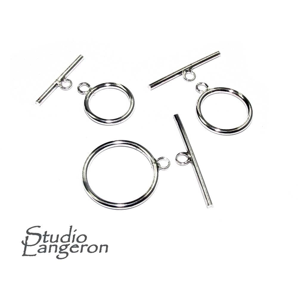 925 Sterling Silver Toggle Clasps sizes 13, 15, 18 mm, Toggle clasp, Clasp, Jewelry making, 925 sterling silver, Silver clasp - 1 piece