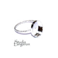 925 Sterling silver Pattern sparkle blank ring with bezel cup 10x12mm size 4 - 11, Jewelry making, bezel cup, base ring, Setting - 1 piece