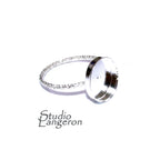 925 Sterling silver Pattern sparkle blank ring with bezel cup 10x12mm size 4 - 11, Jewelry making, bezel cup, base ring, Setting - 1 piece