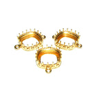 14K Gold filled cushion Bezel Cups size 12x12 mm with two closed rings, Bezel cup, Setting, Jewelry making, Blank Pendant - 1 piece