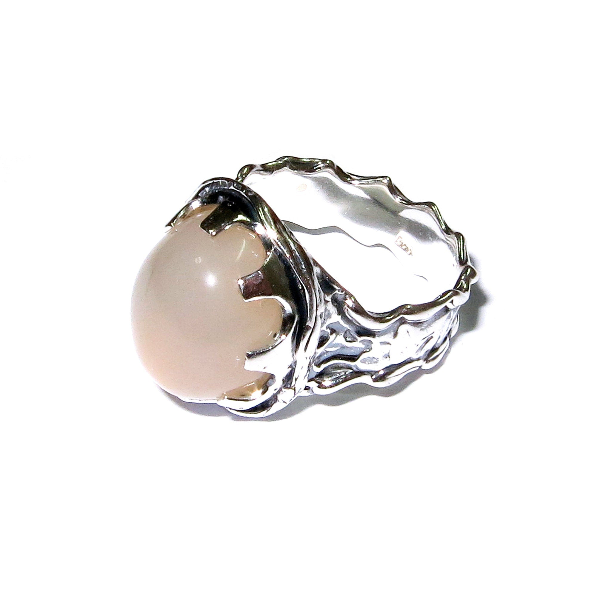 Statement Natural White opal ring 925 sterling silver size 8, Handmade ring, single copy, sterling silver, White opal, silver ring, gemstone