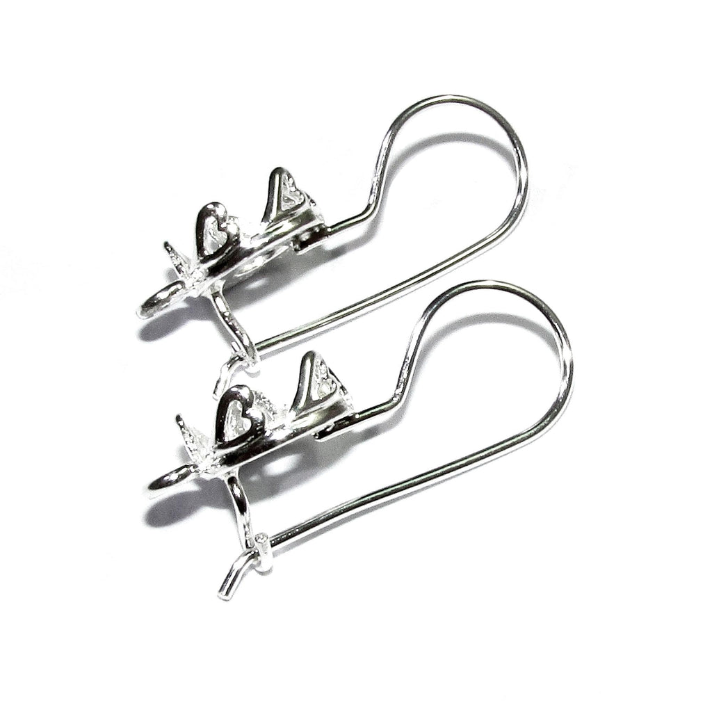 925 sterling silver blank earrings with bezel cup size 6-14 mm, model 3332H, Jewelry making, Setting, base earrings - 1 pair (2 pieсes)