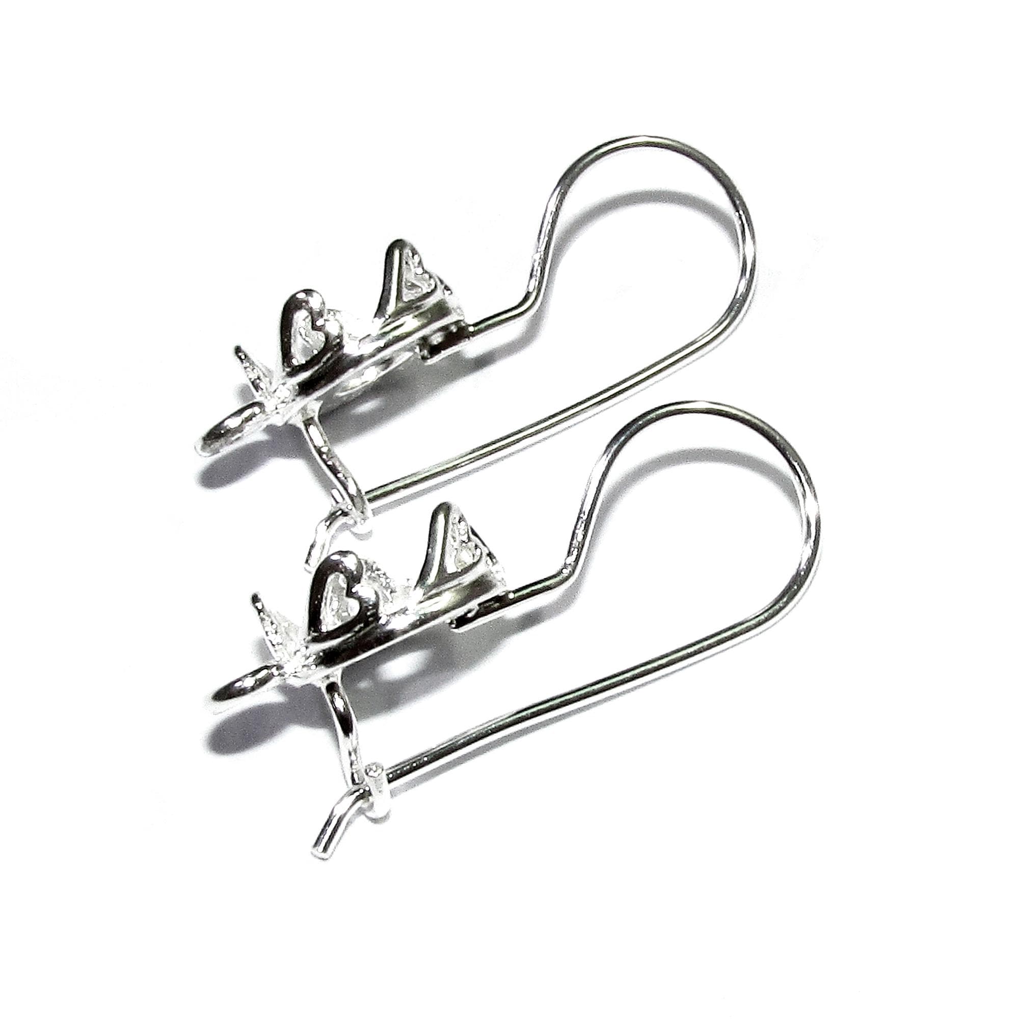 925 sterling silver blank earrings with bezel cup size 6-14 mm, model 3332H, Jewelry making, Setting, base earrings - 1 pair (2 pieсes)