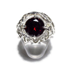 Statement Garnet ring 925 sterling silver size 8, Handmade ring, single copy, sterling silver, Garnet ring,  silver ring, red gemstone