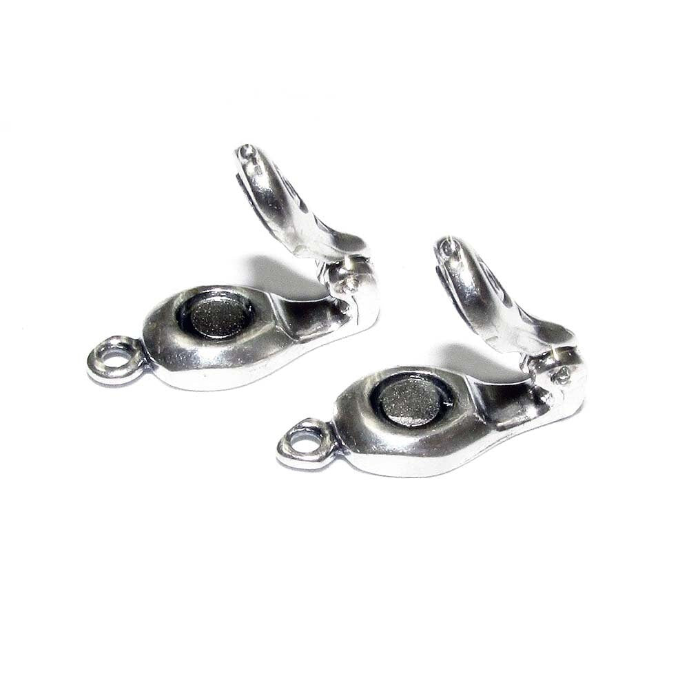 925 Sterling Silver Fold-Over Magnetic Clasp, Magnetic clasp, Clasp, Silver clasp, Round clasp, Jewelry making, 925 silver clasp - 1 piece