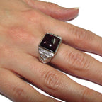 Garnet handmade ring 925 sterling silver size 8 1/2, Handmade ring, single copy, Natural garnet, silver ring, gemstone, Garnet ring
