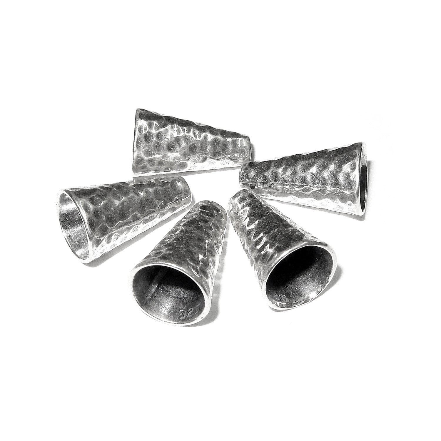 925 Sterling silver Bead Cones, Beading, Beading cones, Sterling silver, Jewelry making, Lariat, End caps, Silver cone - 1 pair (2 piece)