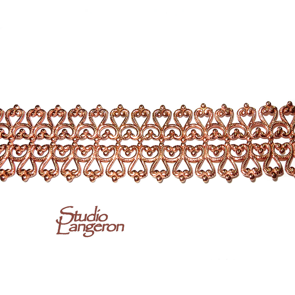 Natural Copper Bezel wire, Gallery wire, Gallery ribbon, Gallery pattern, Copper, Jewelry making, Setting, Copper wire - 4 inch (10 cm)