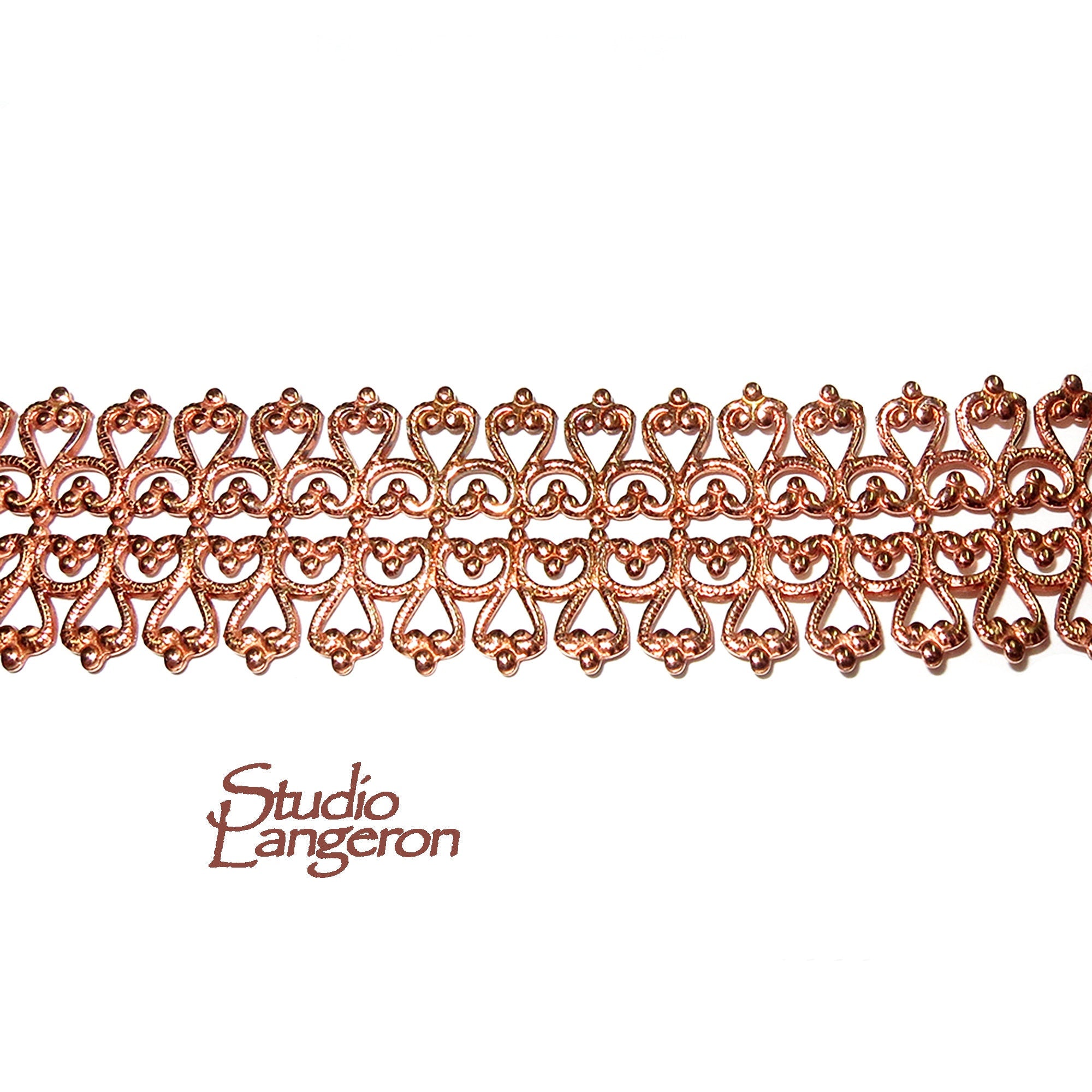 Natural Copper Bezel wire, Gallery wire, Gallery ribbon, Gallery pattern, Copper, Jewelry making, Setting, Copper wire - 4 inch (10 cm)