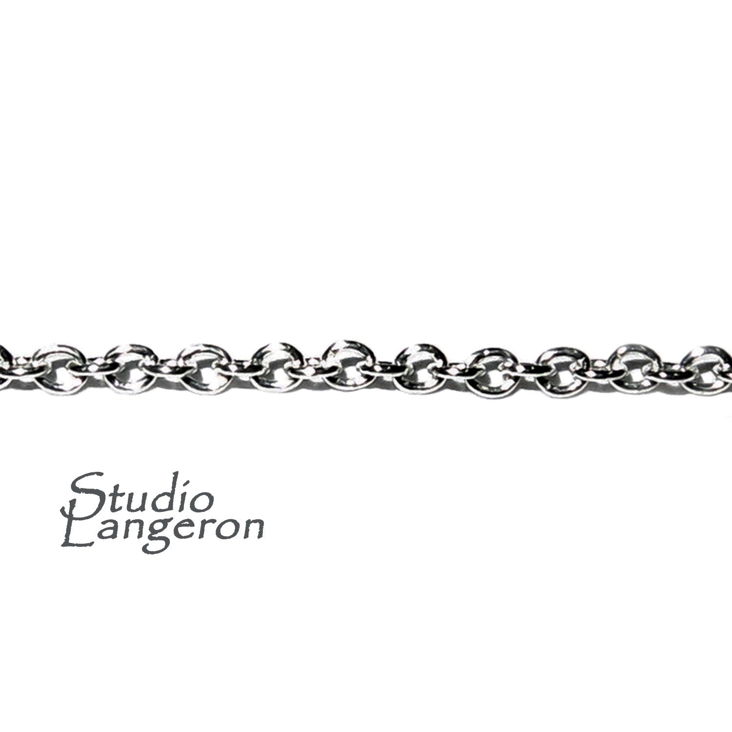 1.3 mm 925 Sterling Silver rolo cable chain, silver rolo chain, 925 silver shiny chain, Jewelry making, sterling silver chain - 1 Ft (30 cm)