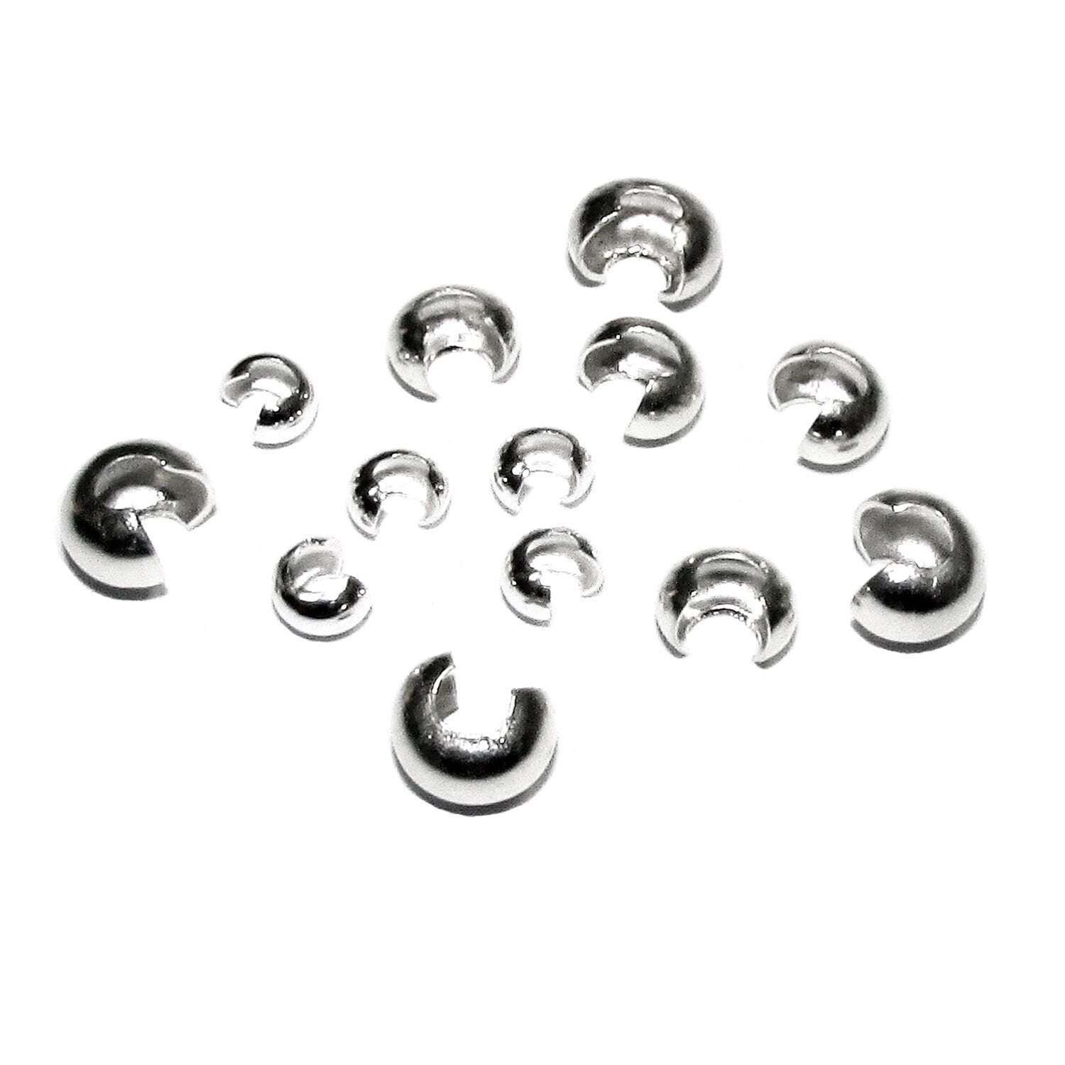 925 Sterling Silver Crimp Bead Covers size 3, 4, 5 mm, Silver crimp beads, Jewelry making, Silver findings, Sterling silver - 1 piece