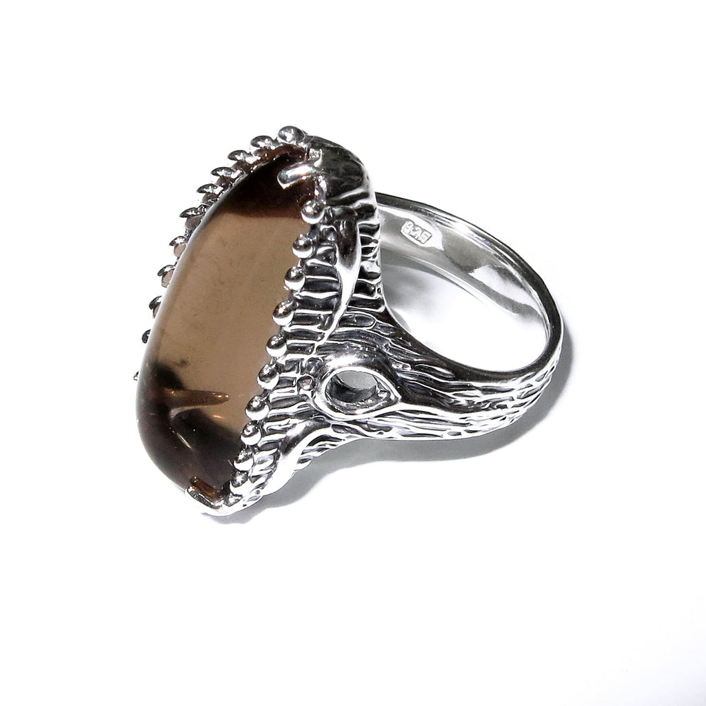 Statement Rauch topaz ring 925 sterling silver size 7 1/2, handmade ring, single copy, unique design, Rauch topaz, silver ring, gemstone
