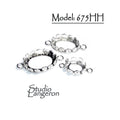 925 Sterling Silver Oval Bezel Cups with 2 loops size 8x10 - 18x25 mm, Setting, Silver bezel cup, Oval Bezel cup, Jewelry making - 1 piece