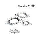 925 Sterling Silver Oval Bezel Cups with 2 loops size 8x10 - 18x25 mm, Setting, Silver bezel cup, Oval Bezel cup, Jewelry making - 1 piece