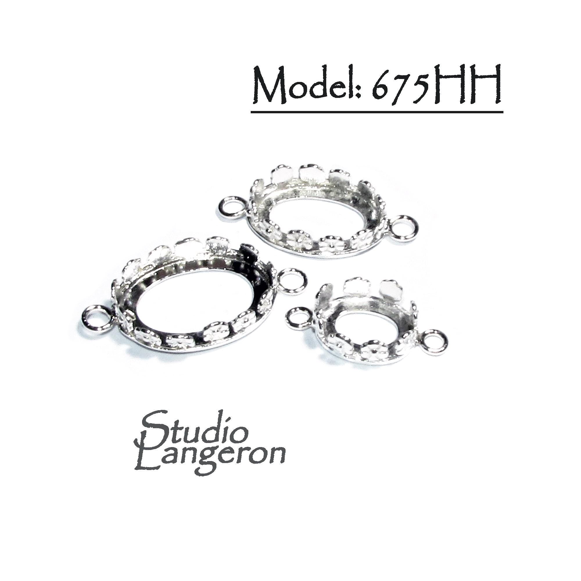 925 Sterling Silver Oval Bezel Cups with 2 loops size 8x10 - 18x25 mm, Setting, Silver bezel cup, Oval Bezel cup, Jewelry making - 1 piece