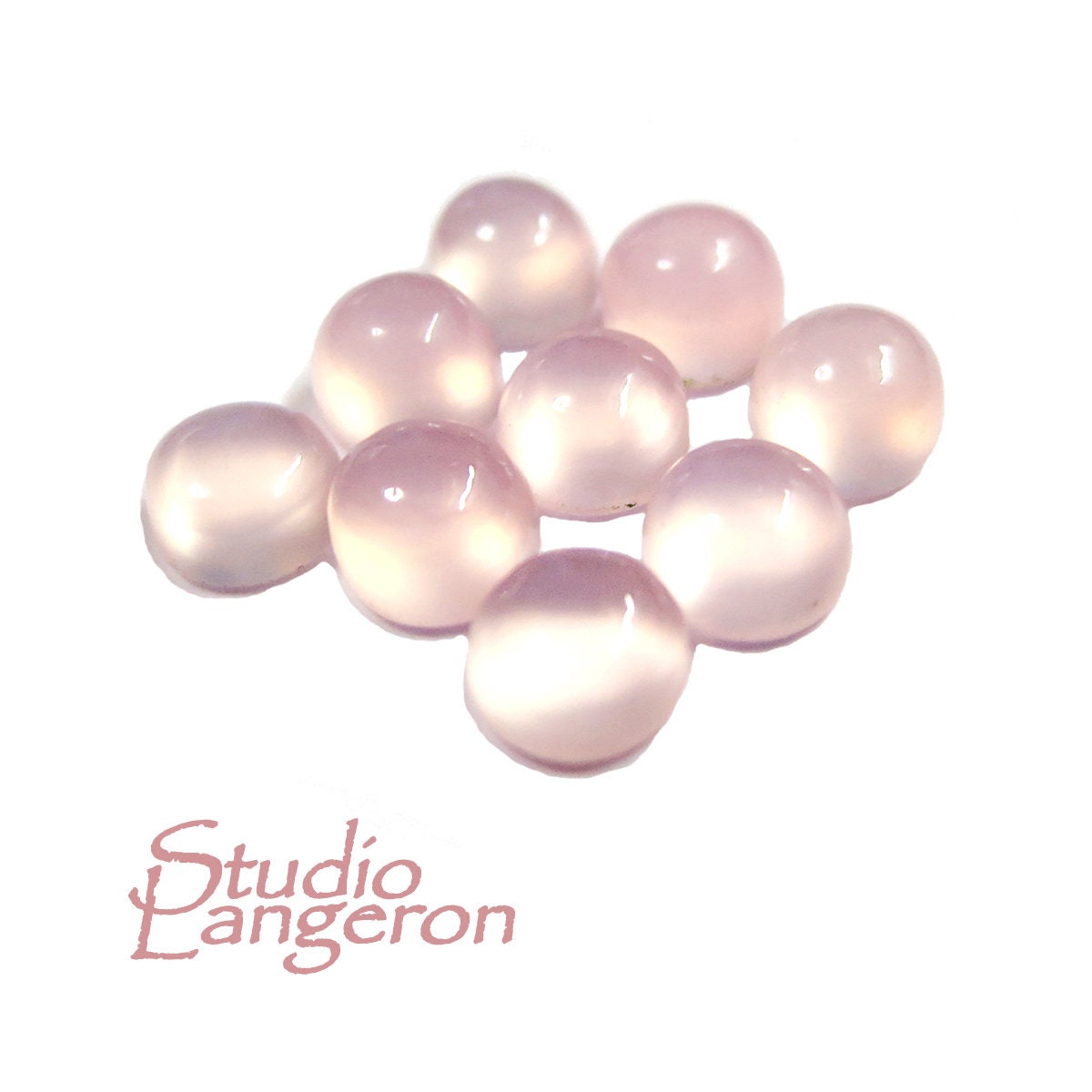 6 mm Rose chalcedony Cabochon, Natural Gemstone, Calibrated Size, Rose Chalcedony, Gemstone Round, cabochon, Jewelry making - 1 piece