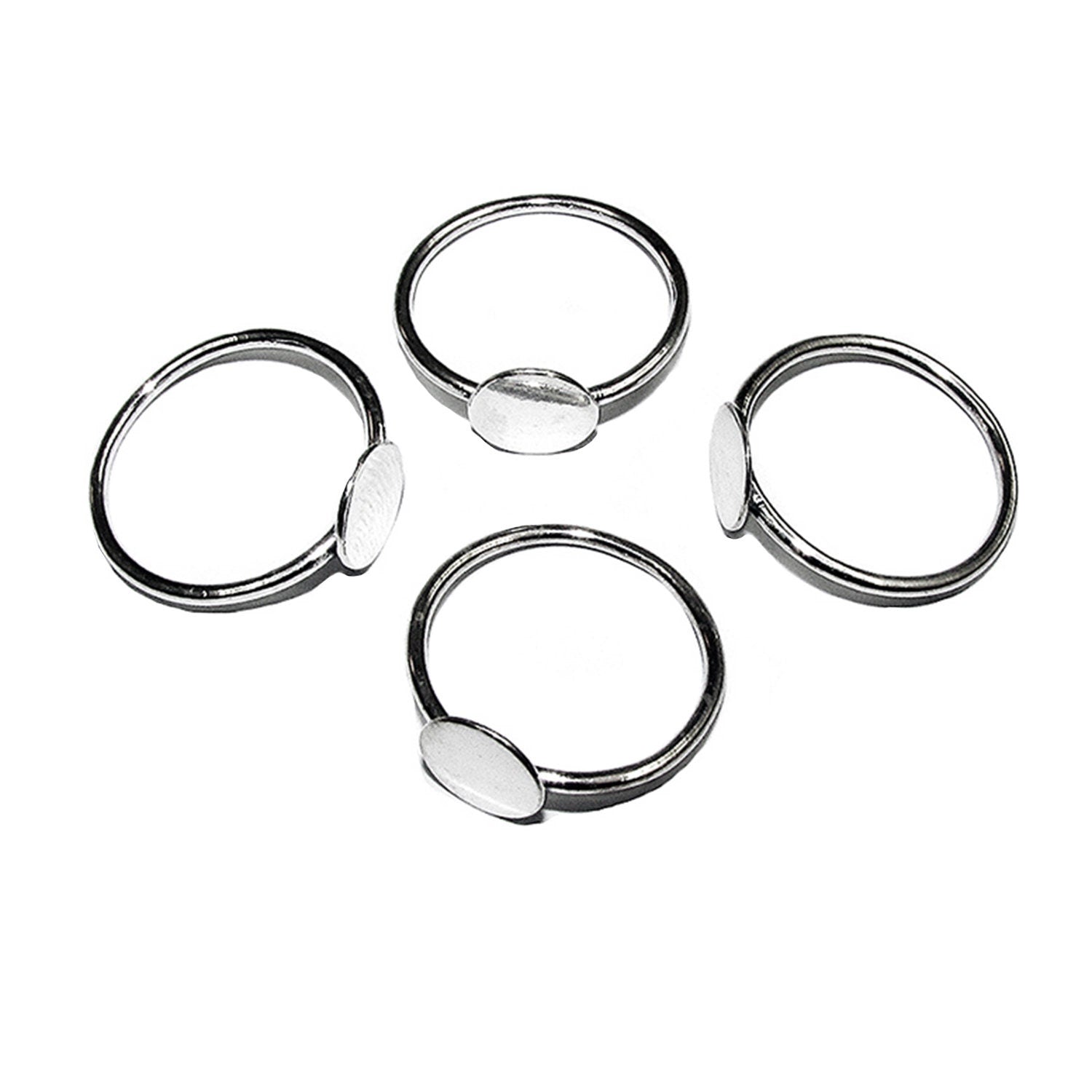 925 sterling silver blank ring with platforms 8 mm for gluing size 5, 6, 7, 8, silver ring, base ring, Jewelry making, setting - 1 piece