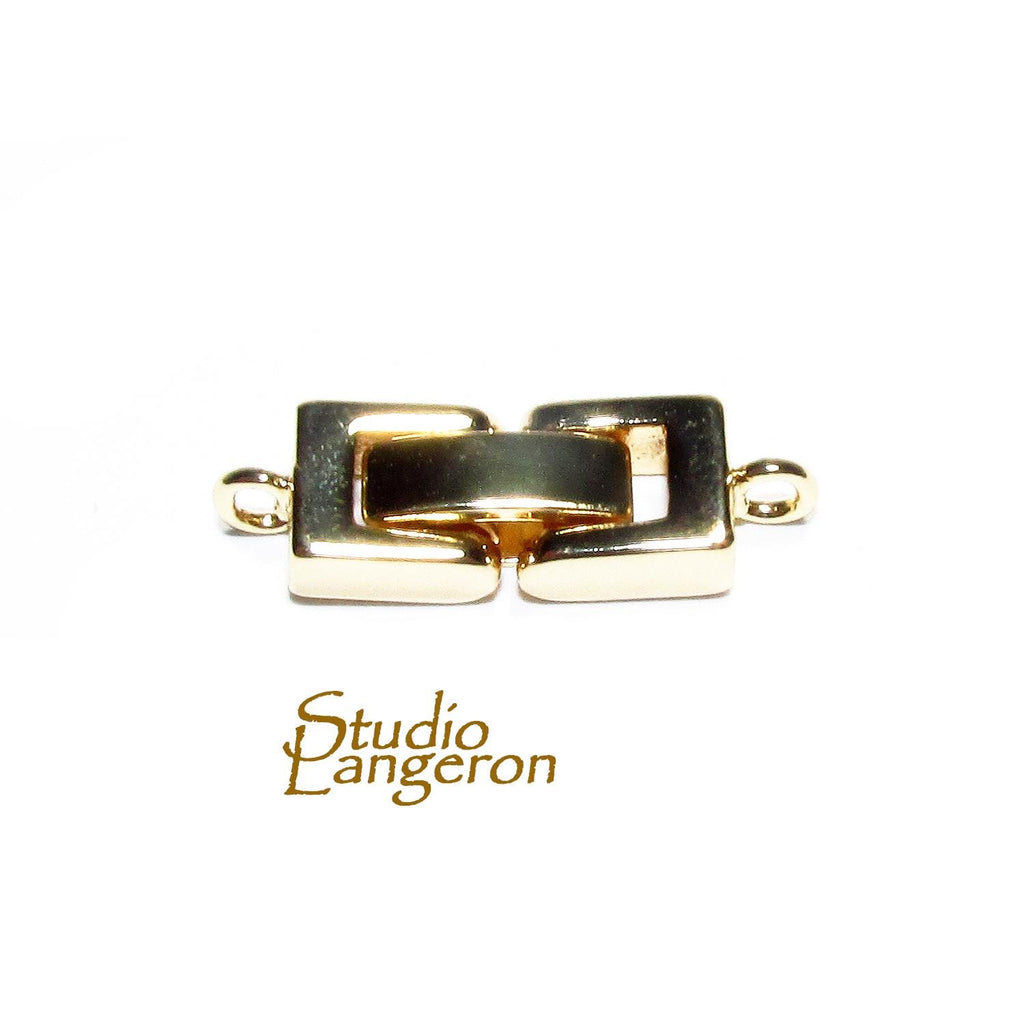 14K Yellow Gold Filled Box Clasp, Jewelry Making (23x7mm)