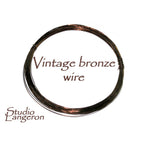 Vintage bronze jewelry wire Half-Hard thickness 28, 26, 24, 22, 20, 18 GA, Jewelry making, Vintage bronze wire, Bronze – 1 meter (3.30 ft)