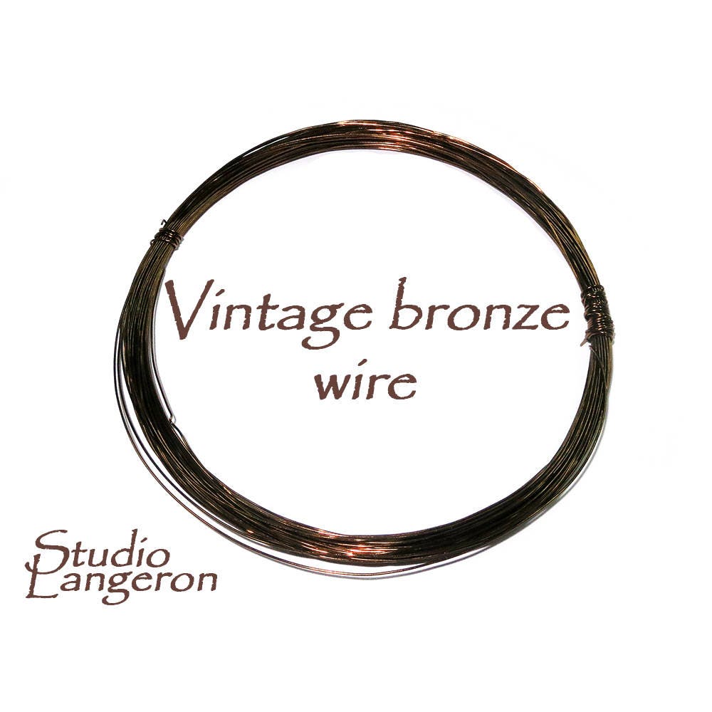 Vintage bronze jewelry wire Half-Hard thickness 28, 26, 24, 22, 20, 18 GA, Jewelry making, Vintage bronze wire, Bronze – 1 meter (3.30 ft)