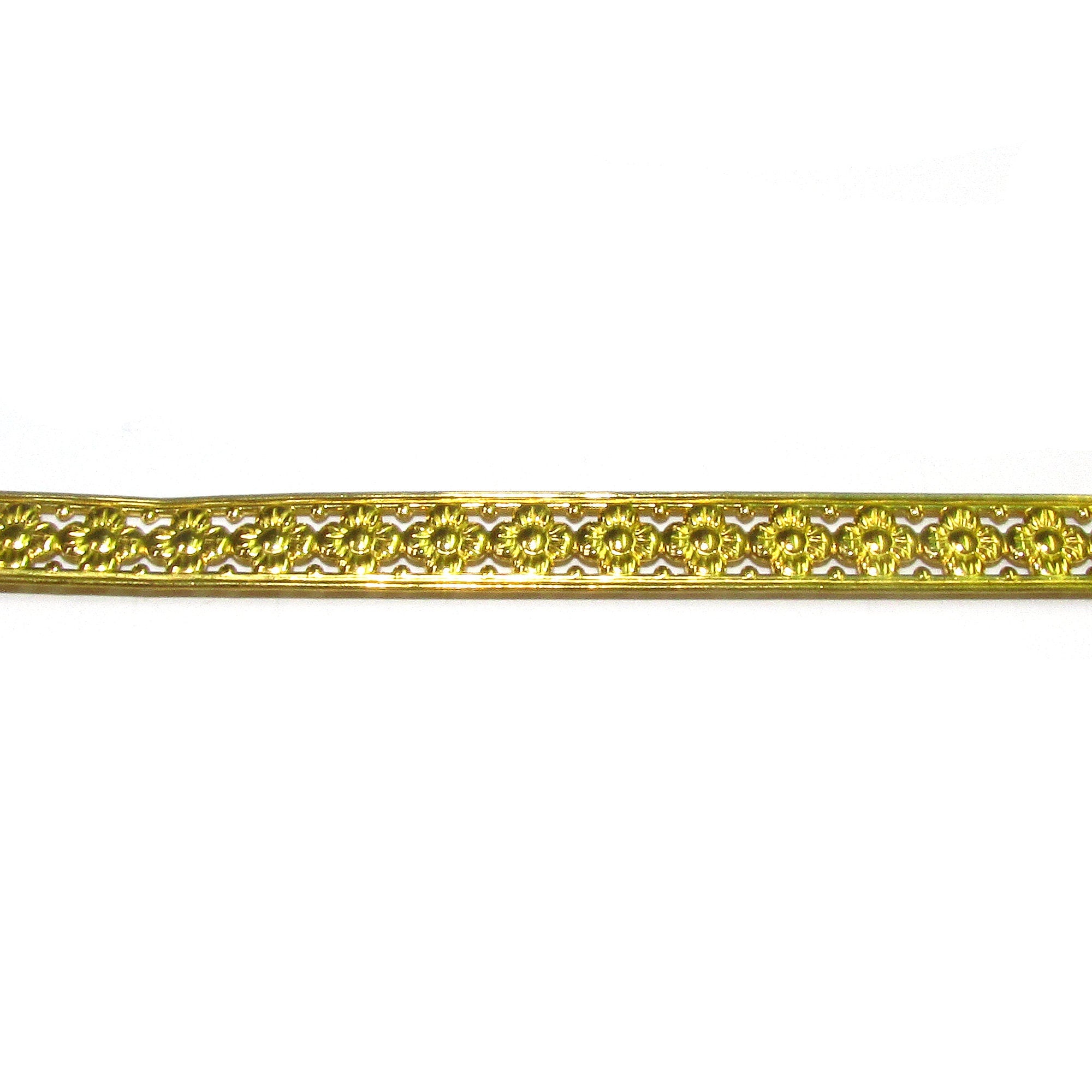Natural Brass Gallery wire, Brass wire, Gallery pattern, Gallery ribbon, Wire, Jewelry making, Brass findings, Setting - 4 inch (10 cm)