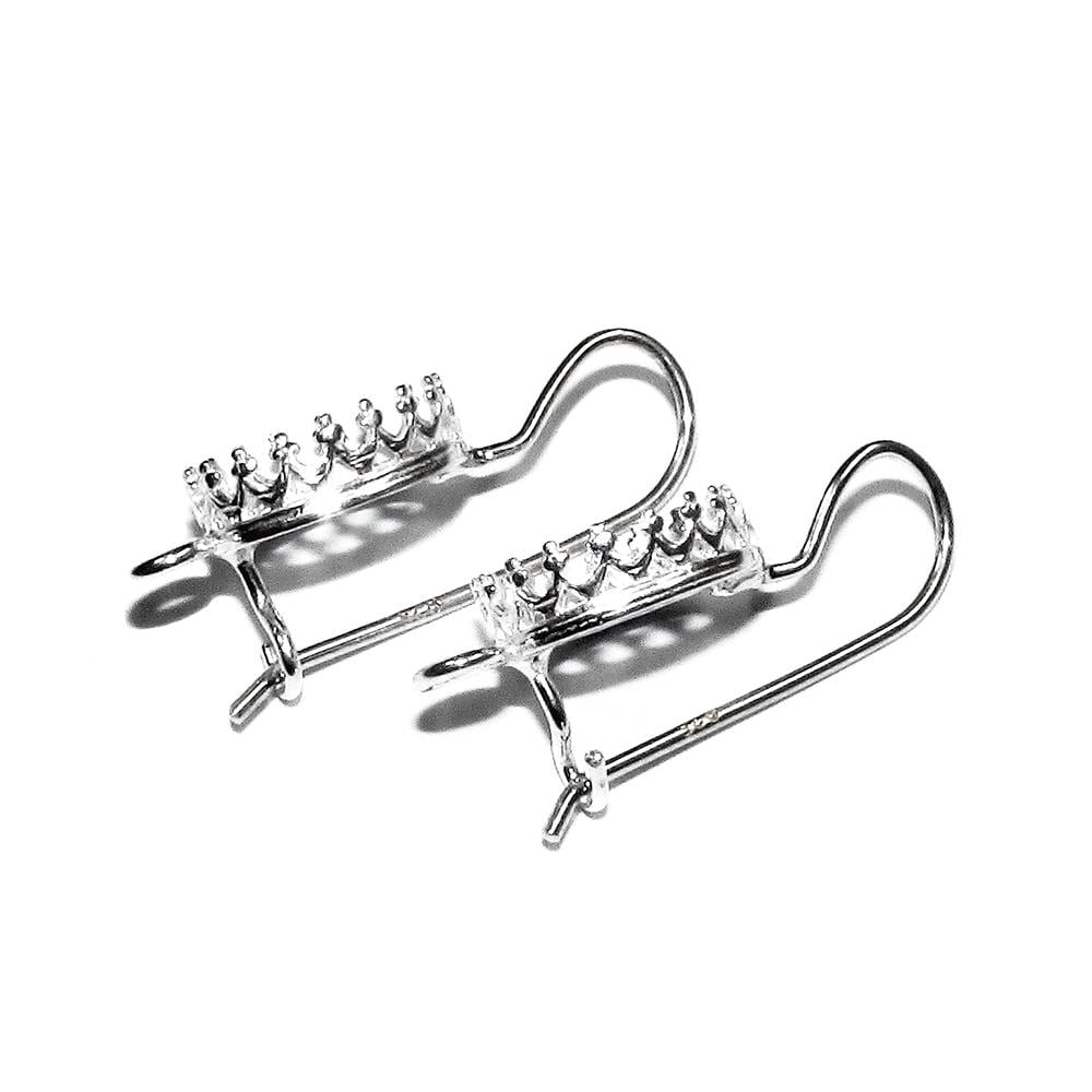 925 sterling silver blank earrings with oval bezel cup size 6x8-8x10mm, model 1023, Jewelry making, Setting, bezel cup - 1 pair (2 pieces)
