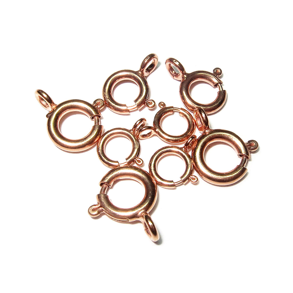 14K Rose gold filled Spring ring Clasps sizes 5, 5.5, 6, 7, 8 mm, Spring ring clasp, Rose Gold Filled clasp, Jewelry making - 1 piece
