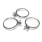 925 sterling silver blank ring with 4-prong setting 5mm size 4-11 silver ring, Jewelry making, base ring, Setting, Prong setting - 1 piece
