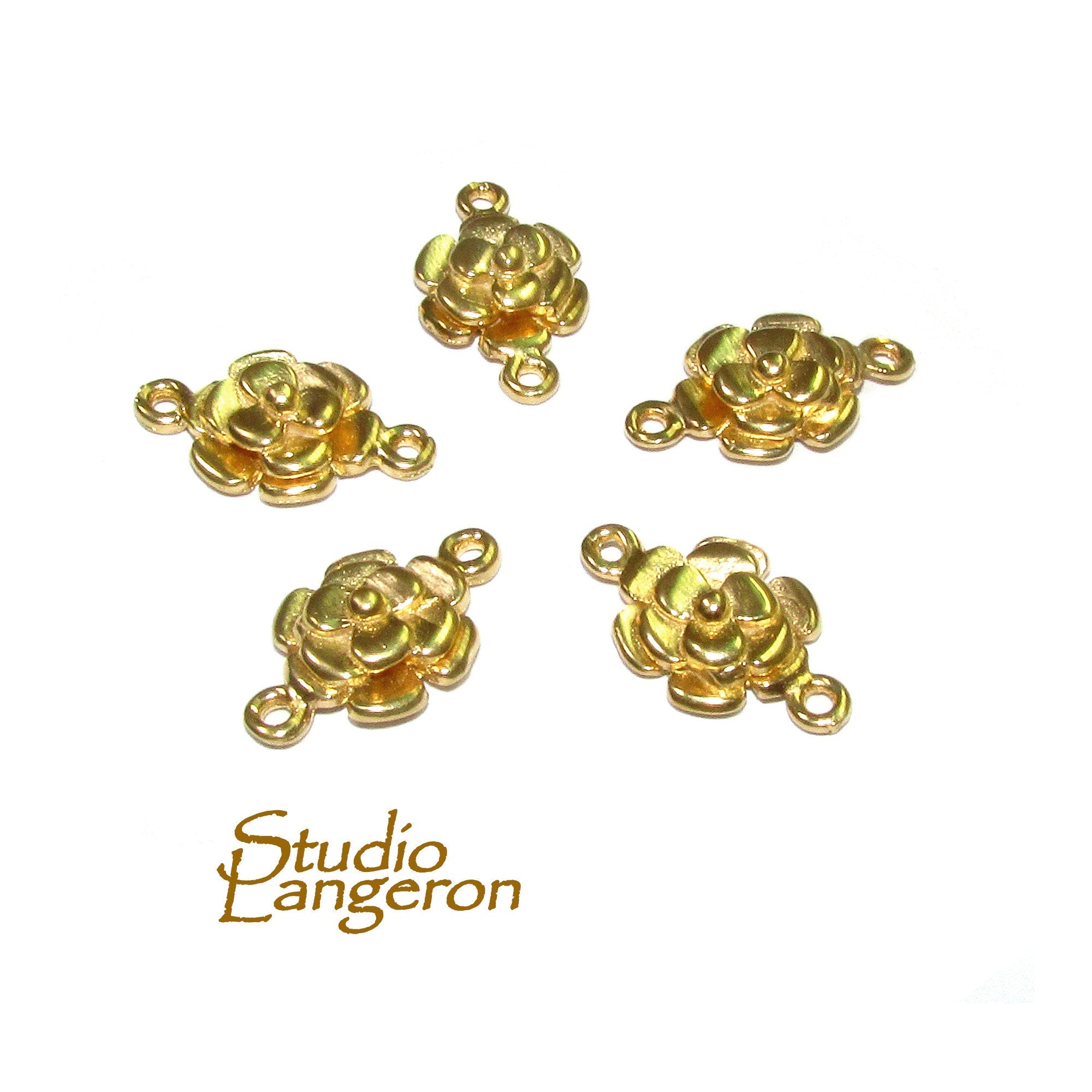 14K Gold filled link connector size 9x9 mm gold filled link component, Link connector, Gold filled, Connector, Jewelry making - 1 piece
